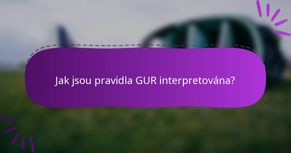 Jak jsou pravidla GUR interpretována?