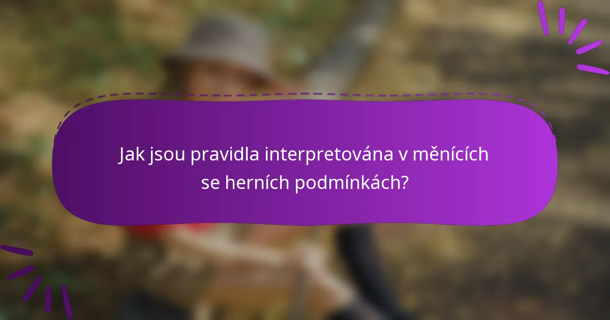 Jak jsou pravidla interpretována v měnících se herních podmínkách?