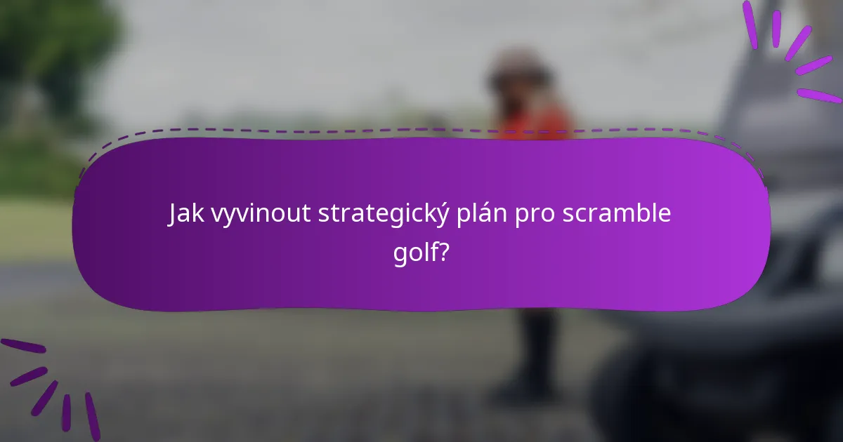 Jak vyvinout strategický plán pro scramble golf?